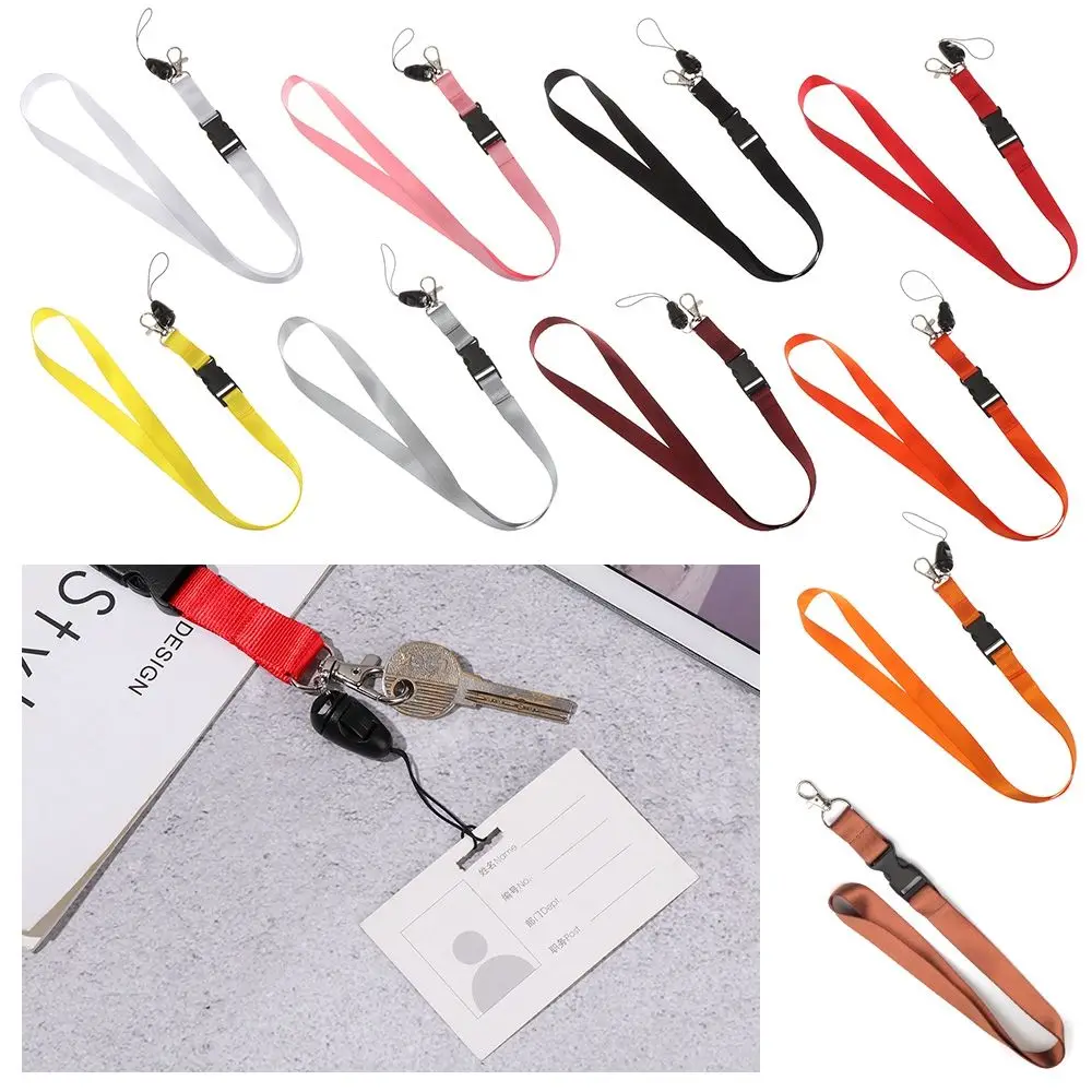 Pure Color ID Card Rope Fashion Mobile Phone Straps Keys Gym Holder Mobile Phone Lanyard Neck Strap