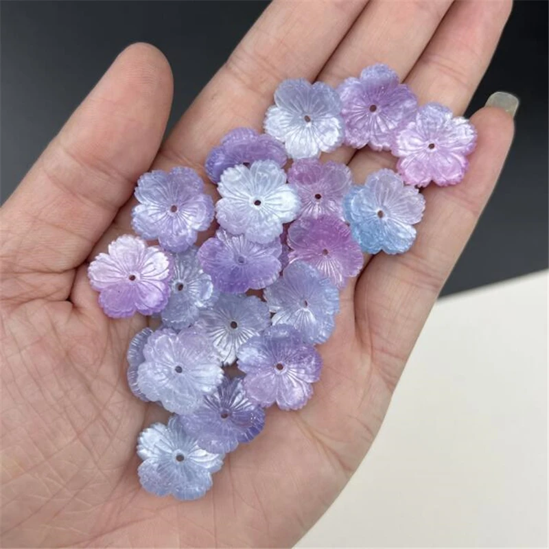 

18mm acrylic beads Imitate shell torus acetic acid flower beads connectors for diy earrings hairpin jewelry making accessories