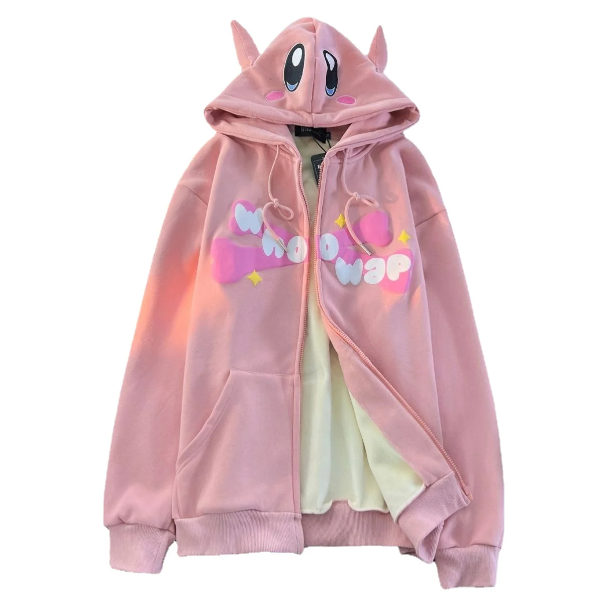 Neue Beste Verkäufer Teufel Hoodies Frauen Japanischen Süßen Top Streetwear Cartoon Lose Sweatshirt Paar Zip Up Hoodie Goth Y2k Kleidung