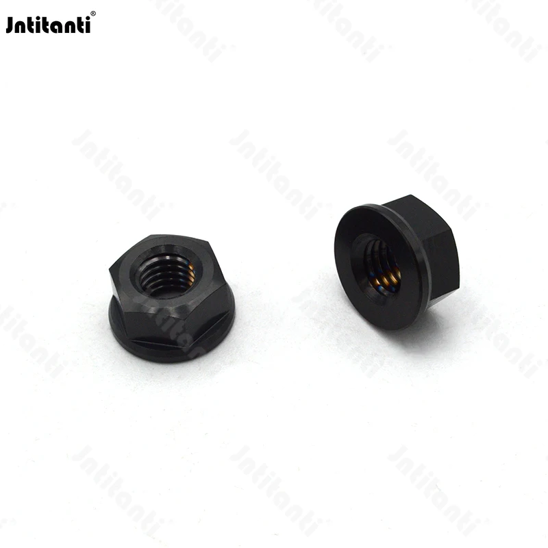 Jntitanti Gr5 Titanium hex flange Nut cap Spinlock Flange Nut M5 M6 M7 M8 M9 M10 for Bicycle Motorcycle racing car etc