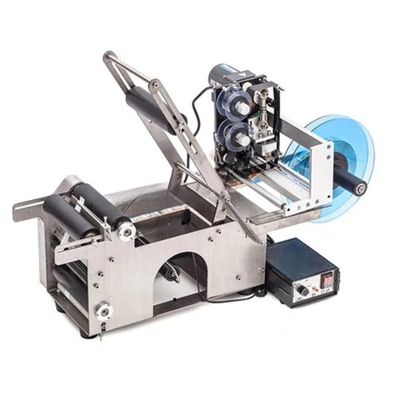 

Semi-automatic round bottle self-adhesive label packaging labeling machine, manual digital label printing machine