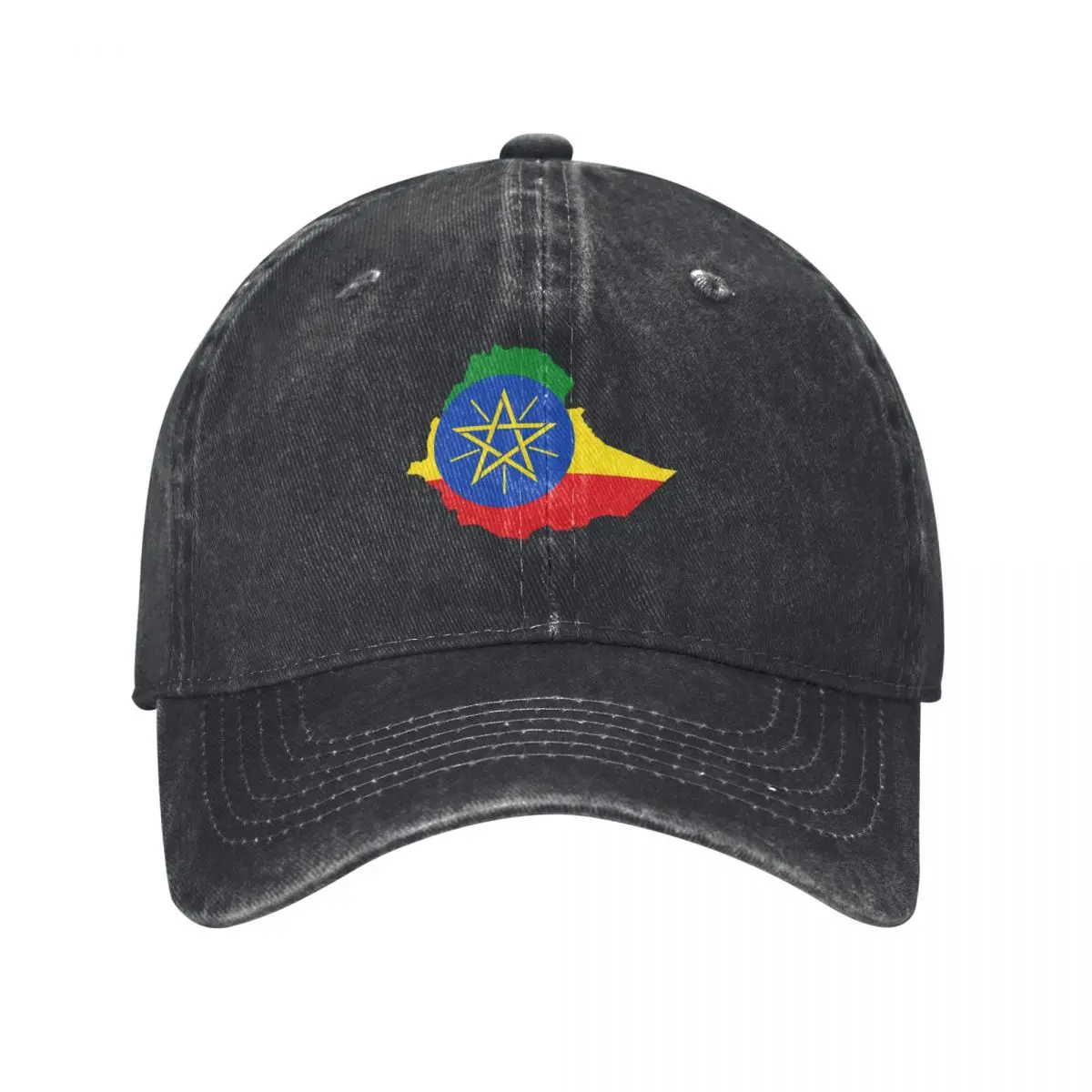 

Flag Map of Ethiopia Baseball Cap fishing caps man hiking hat Women Caps Men's