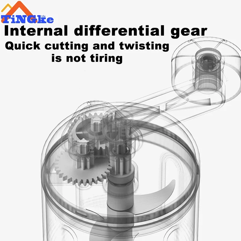 250ml 다기능 수동 고기 Mincer 야채 음식 슈레더 커터 핸드 쉐이크 쵸퍼 고기 분쇄기 주방 도구