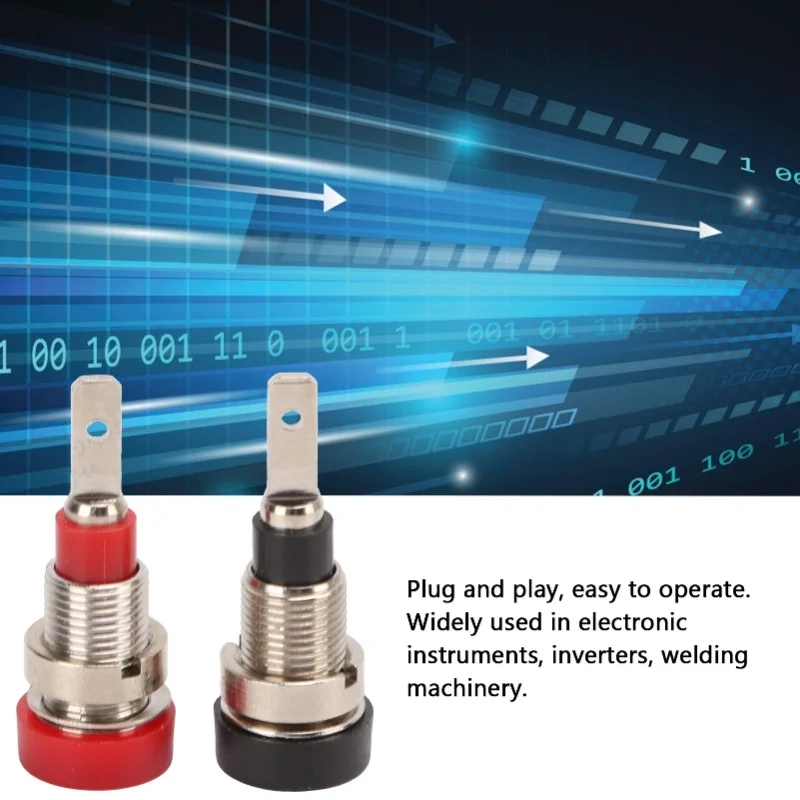 Panel terminal Red and Black 5 sets sell all copper high quality 2mm banana socket J.40004 2mm panel socket panel opening 8mm