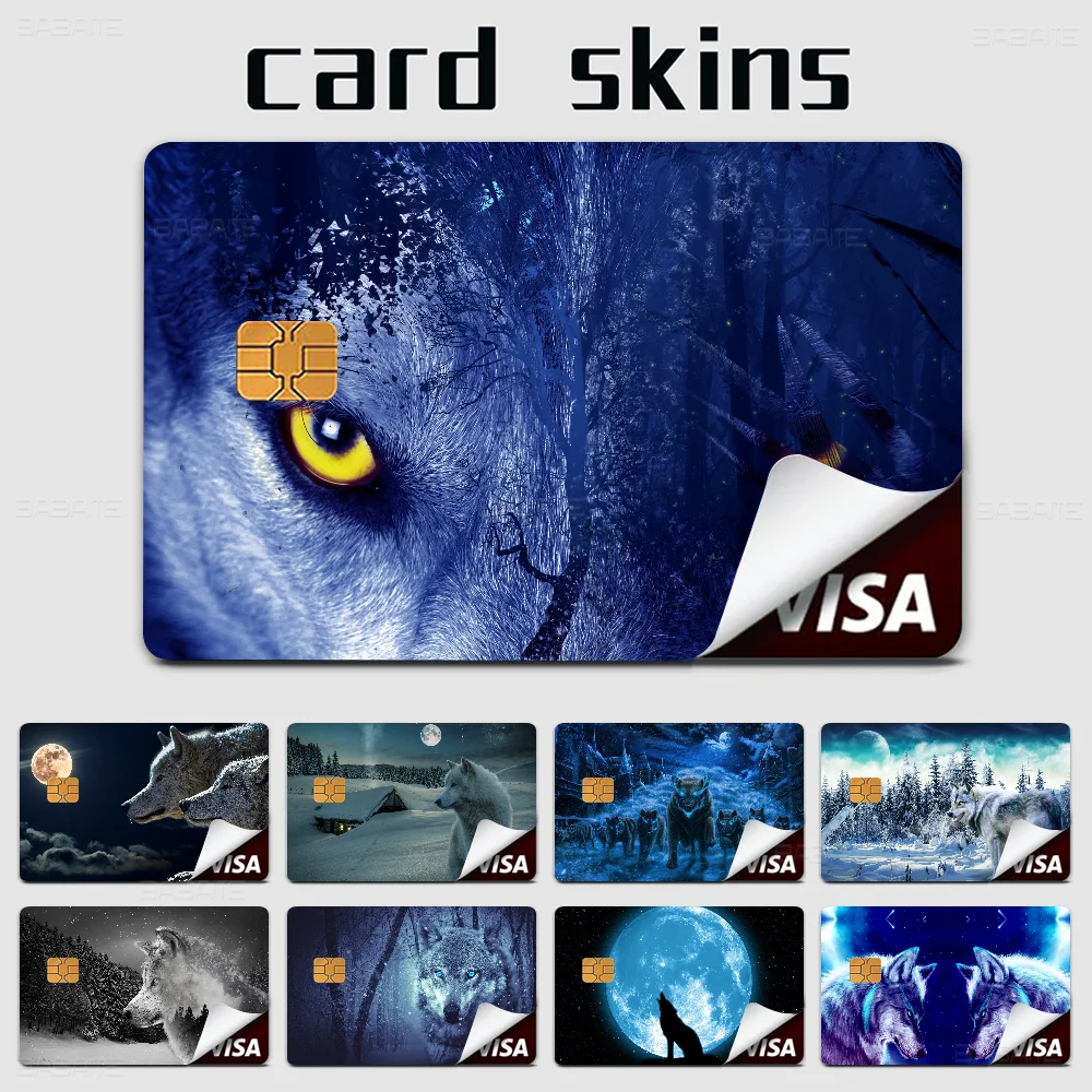 Fierce Wolves Anime Spend Or Save Funny Shell On Off Ultra Thin No Fade Sticker Skin Cover Film For Debit Credit Card