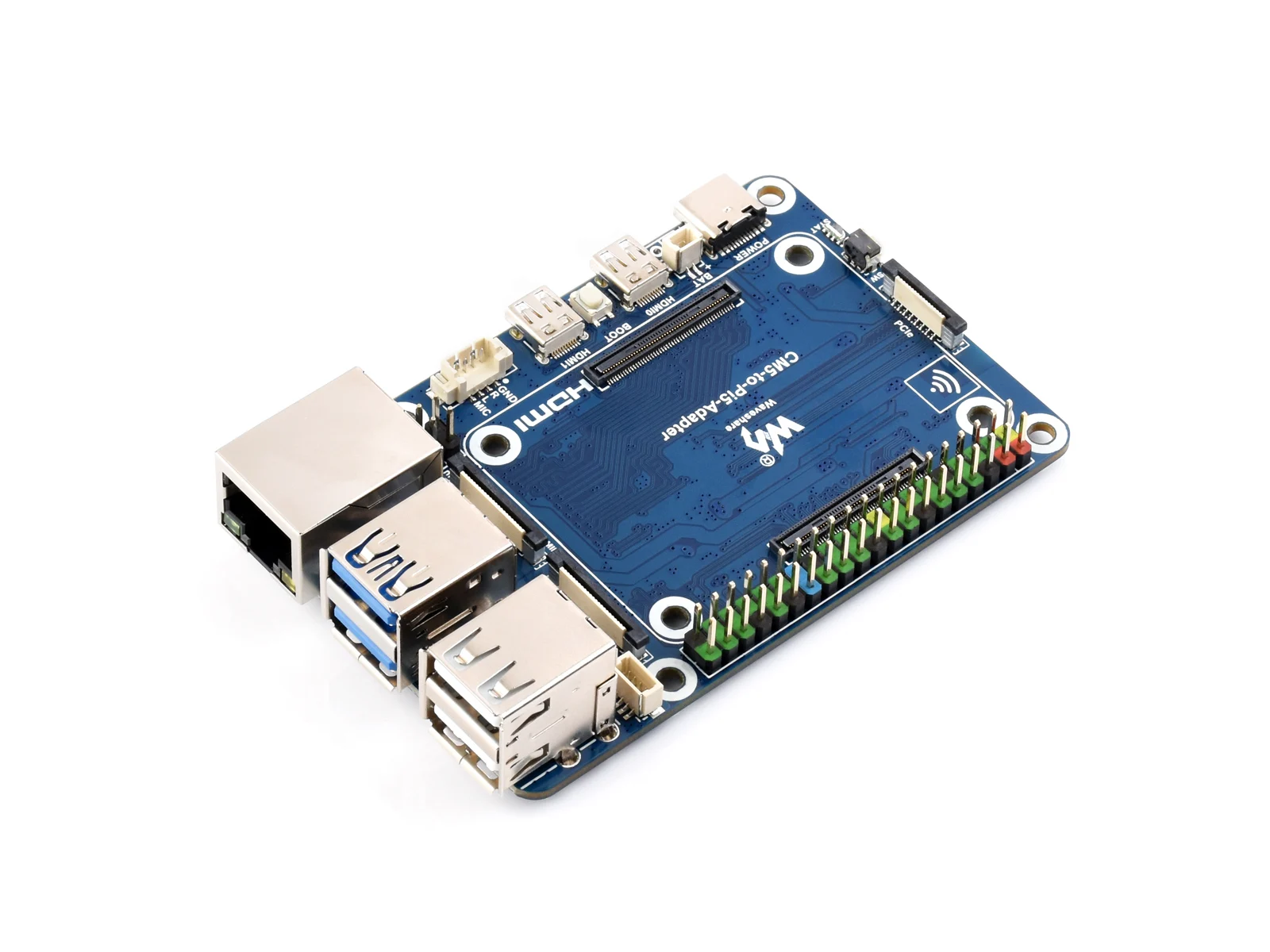 

CM5 To Pi 5,Adapter Board For Raspberry Pi 5,Onboard Audio Header, Supports Connecting To Microphone,Suitable for all CM5