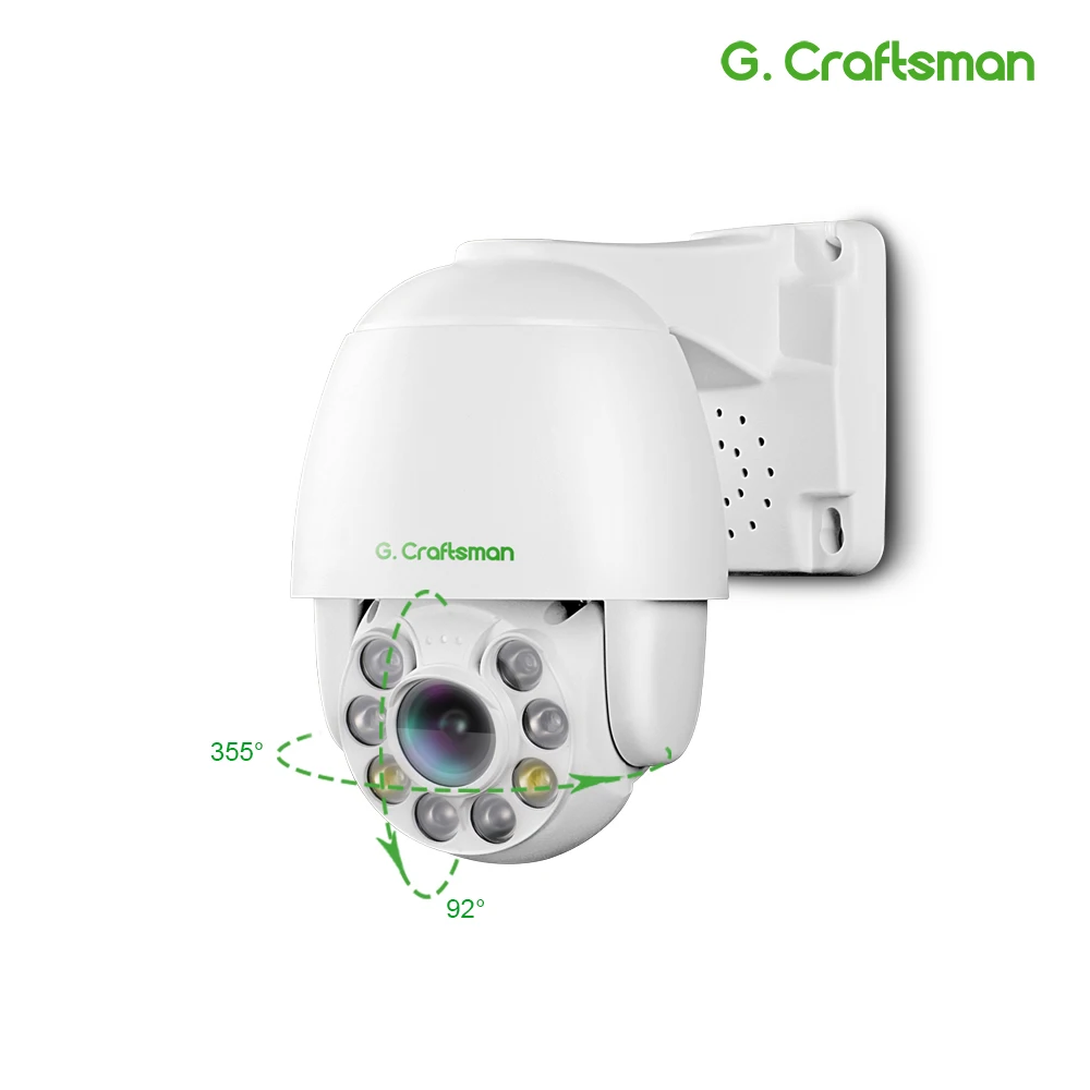 G.Craftsman 4K POE Mini IP Camera 5X PTZ Dome Outdoor SONY 2.7-13.5mm Optical Zoom Hikvision Compatible Dual Light CCTV Security