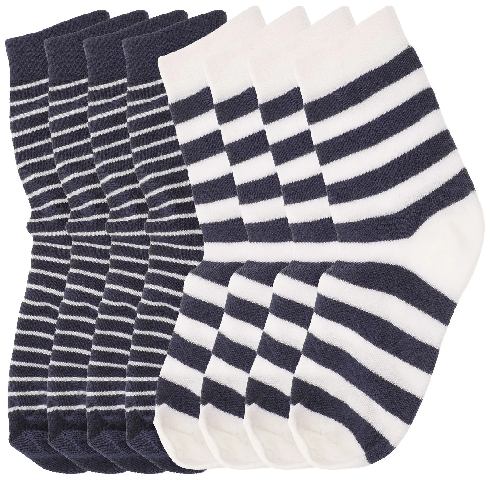 4Pairs Striped Calf Socks Korean Style Sports Running Elastic Socks Unisex Breathable Outdoor Knee-High Stockings