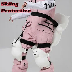 Pantalones protectores de cadera para esquí, prevención de caídas, patinaje sobre ruedas, patinete de hielo, equipo de protección deportivo para niños, rodilla, tortuga bonita suave