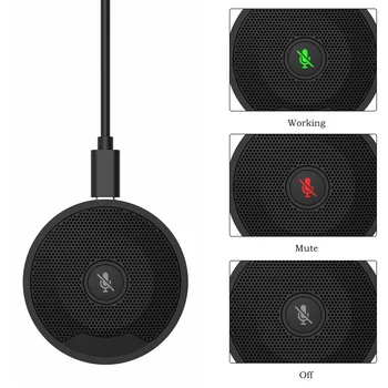 UM10 USB Conference Microphone 360° Omnidirectional Condenser PC Microphones for Video Con