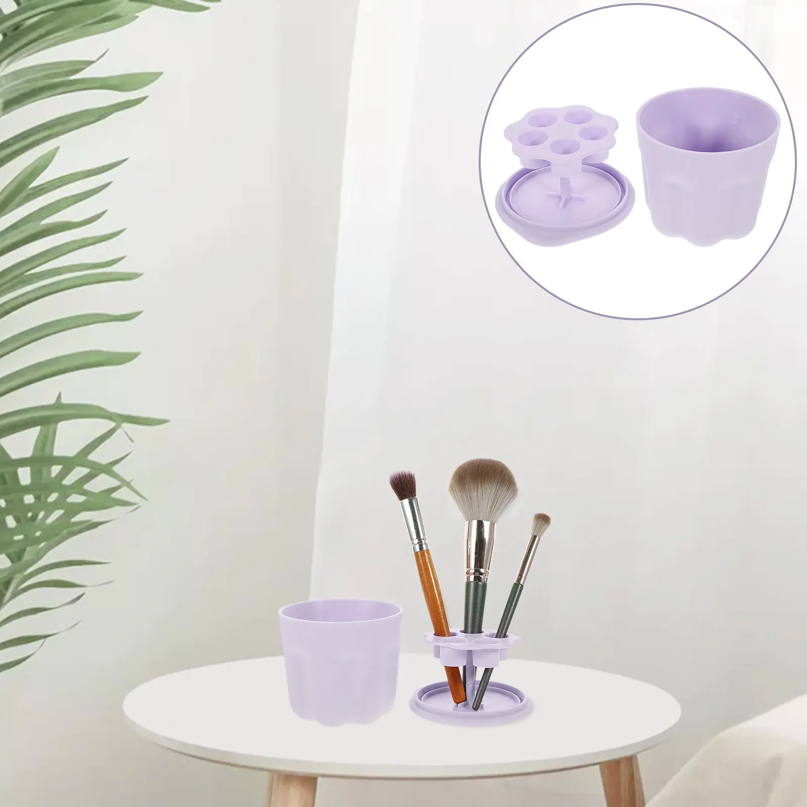 1Set Makeup Brush Cleaning Bowl Brush Cleaning Pad with Drying Rack Function Reusable Beauty Tool Cleaner Kit for Eyeshadow Brow