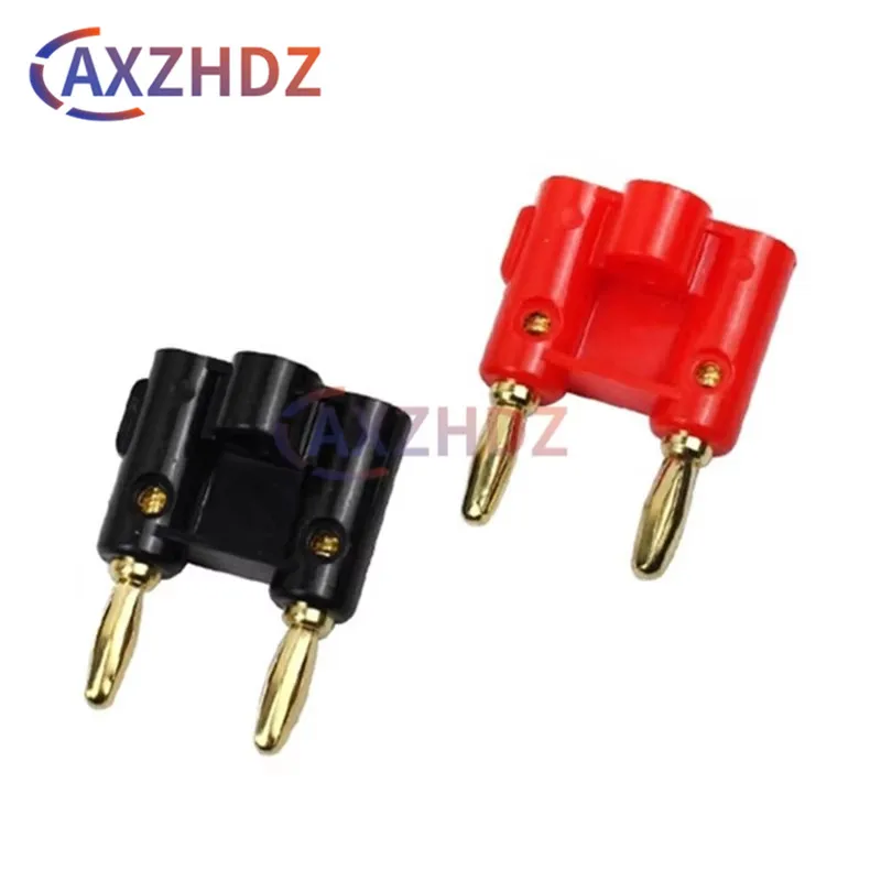 5PCS 4mm Double Row Banana Plug Audio Speaker Connector Twin Banana Plug Amplifier Terminal Couple Banana Socket Adapter