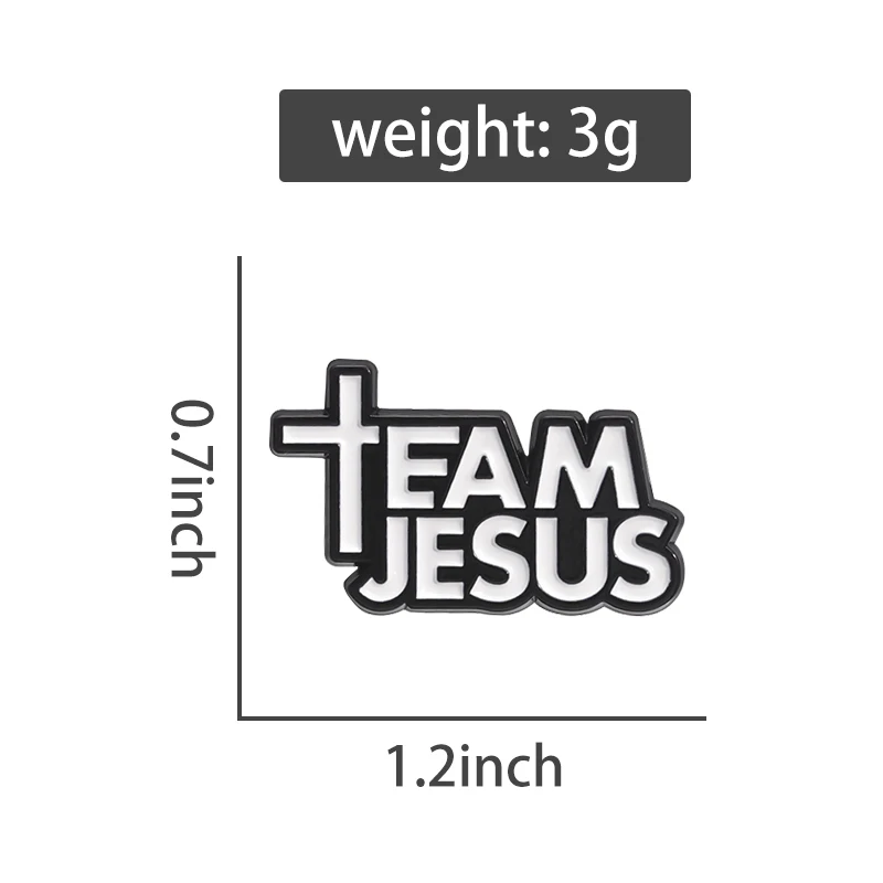 Jesus Team Cross Enamel Pins Christianity Metal Brooches Decorative Lapel Badge Backpack Clothes Jewelry Wholesale Accessories