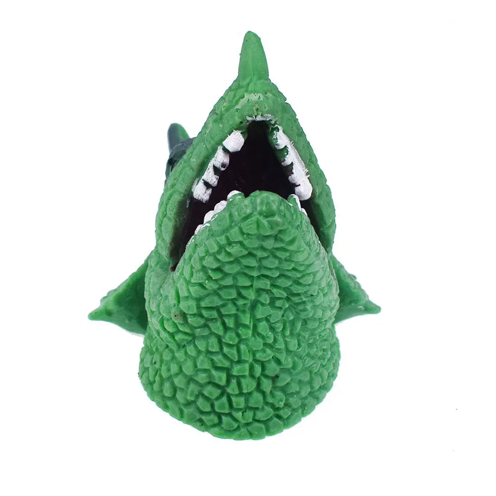 2Pcs Dinosaur Hand Puppet Plastic Finger Play Role Play Fun Triceratops Simulation Animal Hand Puppet for Kids