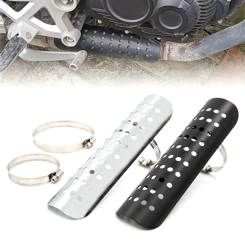 （Summer4）Universal Motorcycle Exhaust Pipe Heat Shield Cover Muffler Protector Guard Moto Accessories Fit For Motorcycle