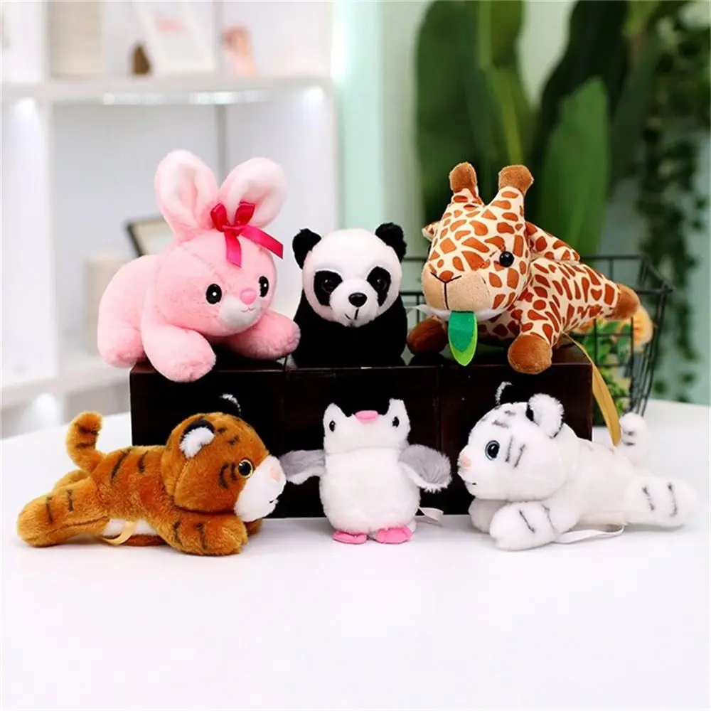 Stuffed Animals Magnetic Shoulder Plush Raccoon Panda Tiger Shoulder Plush Doll Decorative Cartoon Animal Plush Toy Bag Pendant