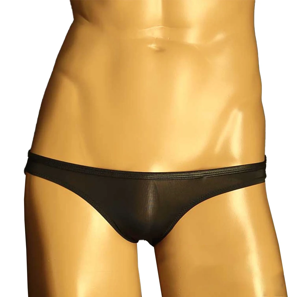 

Нижнее белье, мужские сексуальные трусы с низкой талией, тонкое полупрозрачное нижнее белье, трусики-мешочки, однотонные эластичные короткие трусы-бикини, слип Homme