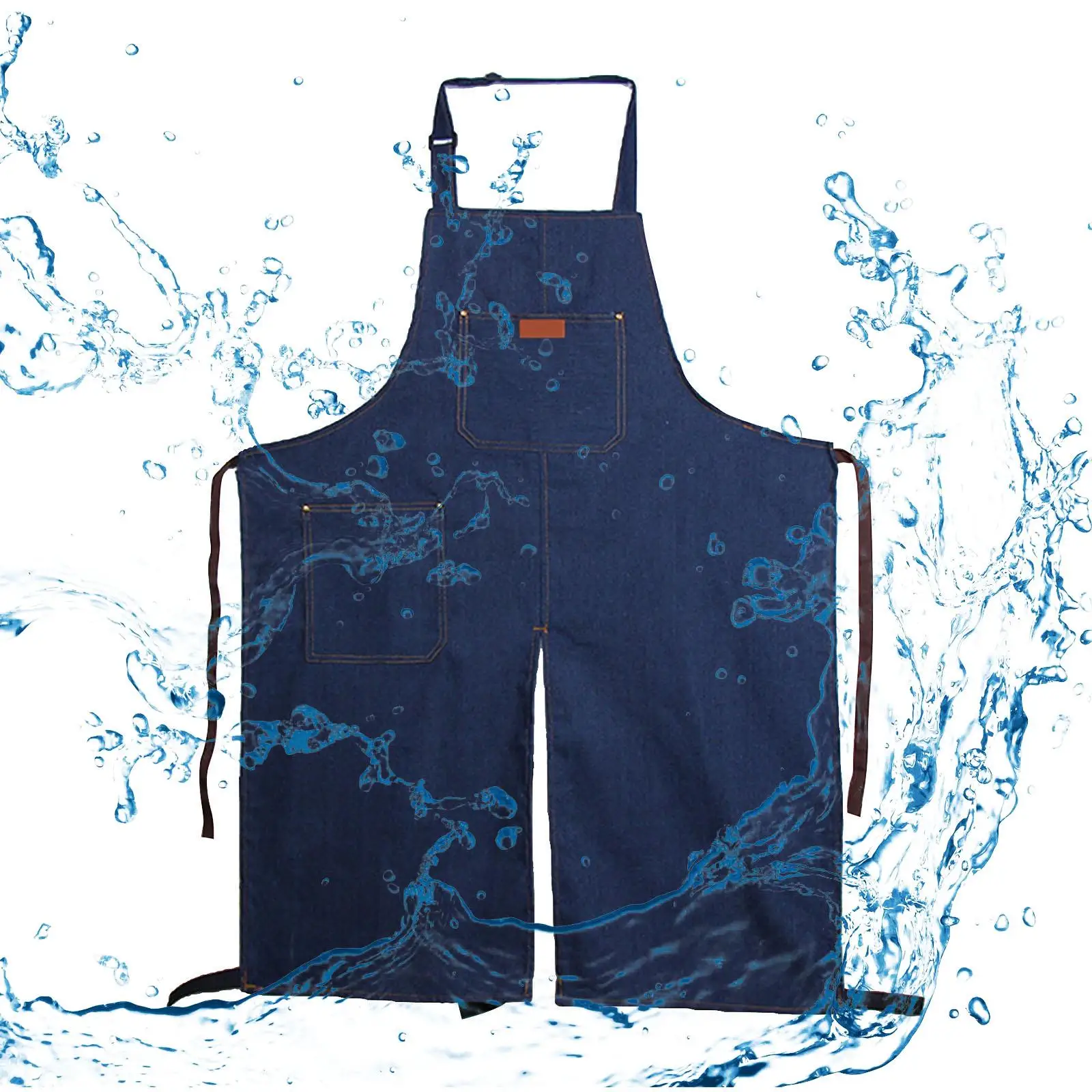 Pottery Denim Split Leg Apron Hanging Neck for Garden Art Working Painting