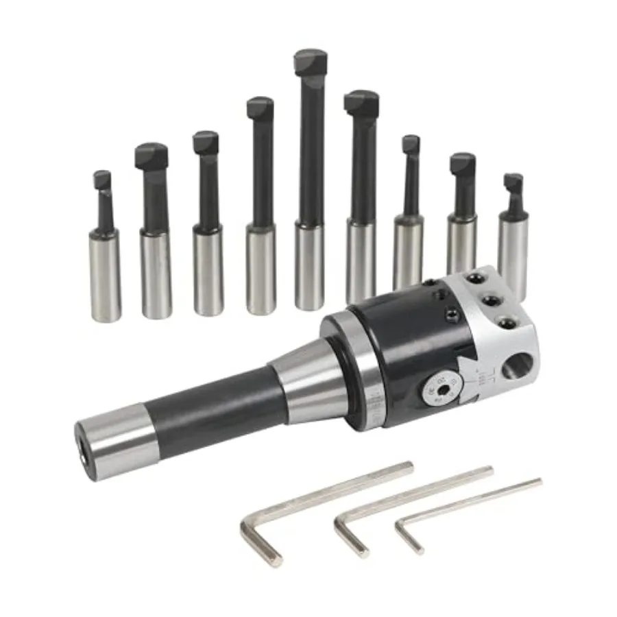 

R 2" Boring Head Set 1/2" Carbide Boring Bar Set 9pcs Milling