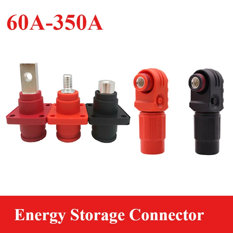 60A-350A Energy Storage Connector IP67 High Current Single Core Power Lithium Battery Terminal Block Through Wall Plug Socket