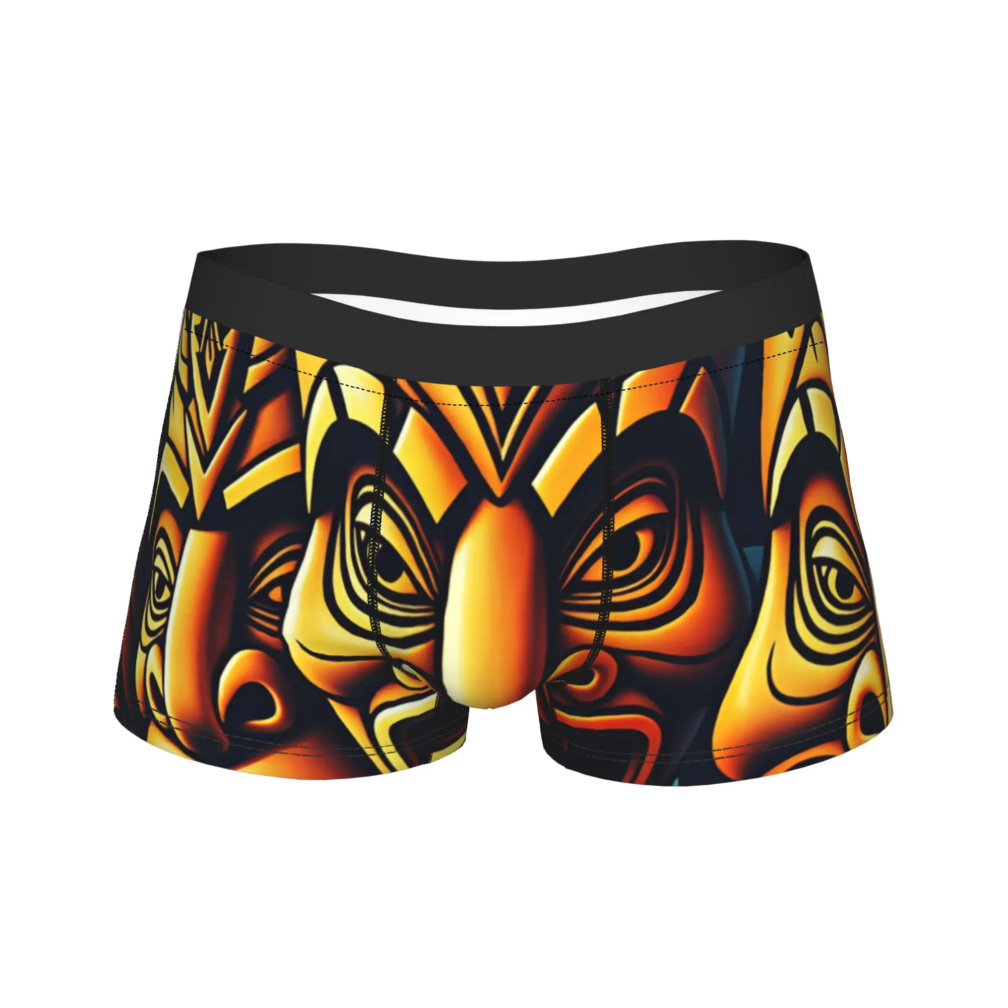 Gruppe von Tiki-Totem-Masken, hawaiianische Stammeskunst, Boxershorts, Unterwäsche, heißer Verkauf, sexy, weiche Boxershorts für Männer, Unterhosen in Übergröße