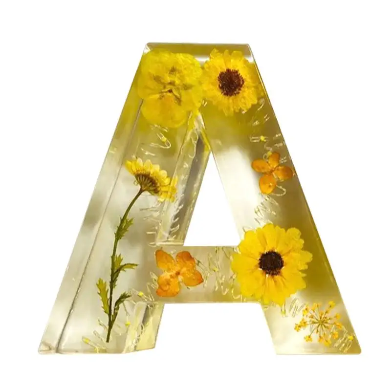 

Dry Flower Night Light Flower Night Light Resin Alphabet Pressed Flower Resin Letters With Light DIY Handmade Letter Lamps For