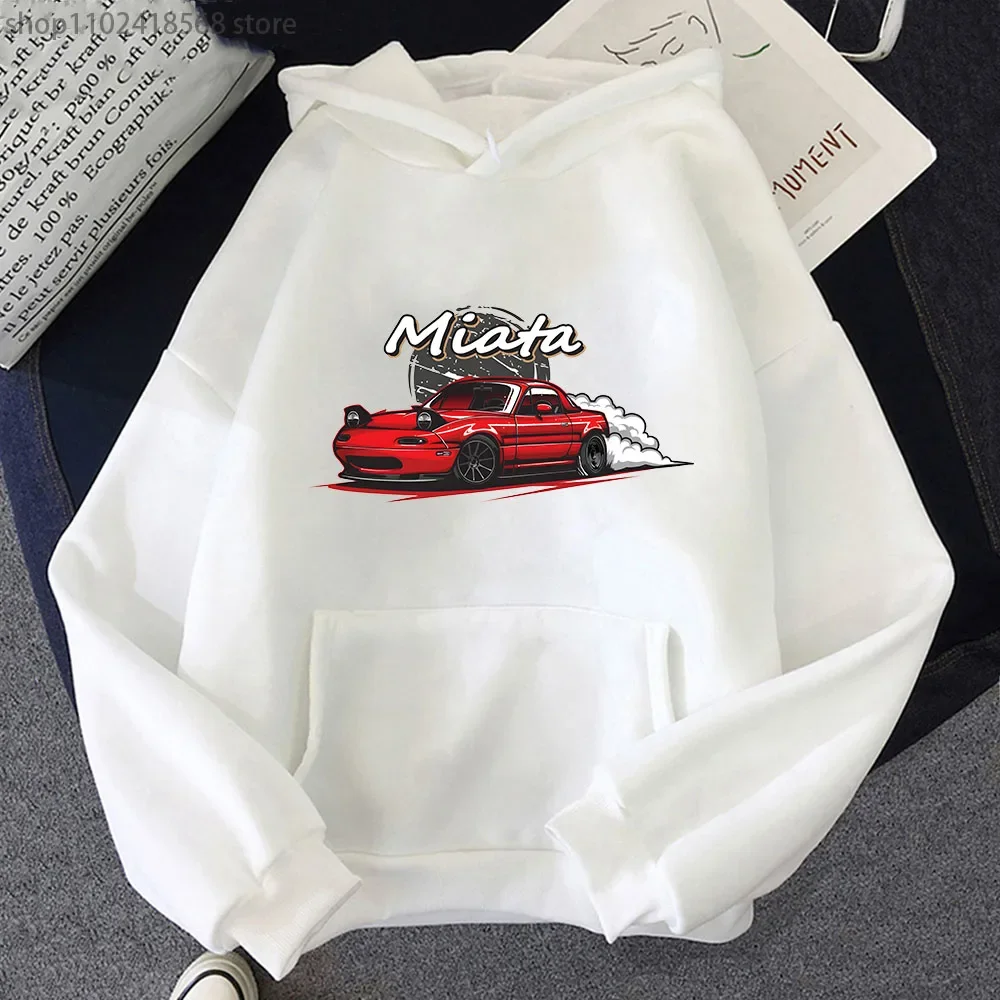 MX5 Initial D Men Hoodies Drift Jdm Sweatshirt Anime Mazda Print Car Miata Streetwear Men Unisex Automobile Culture Women Hoody