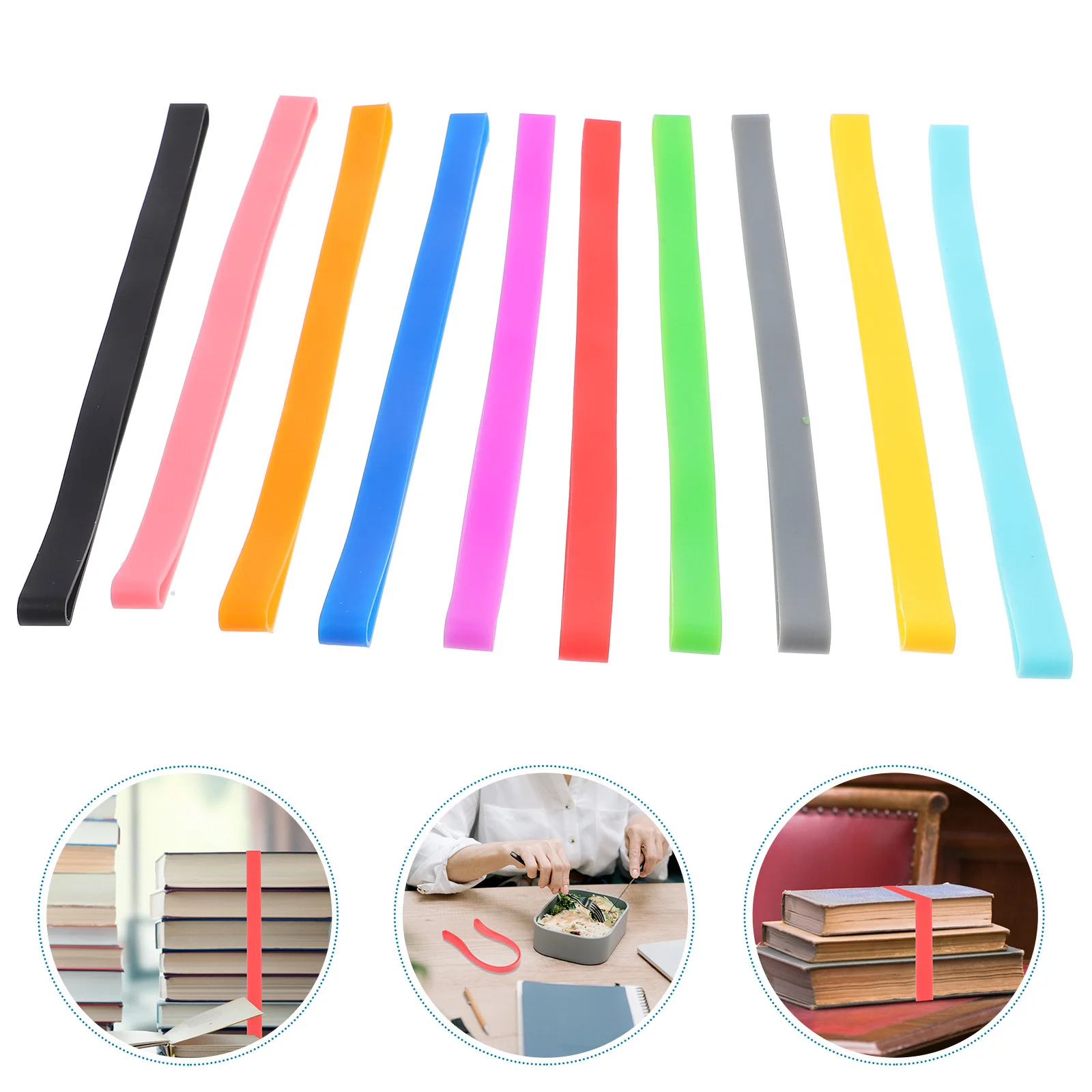 10 قطعة أربطة مرنة كتاب بينتو صندوق ملزمة قوية بسط الأشرطة المطاطية أربطة مرنة كبيرة العملي بينتو صندوق الأشرطة #1