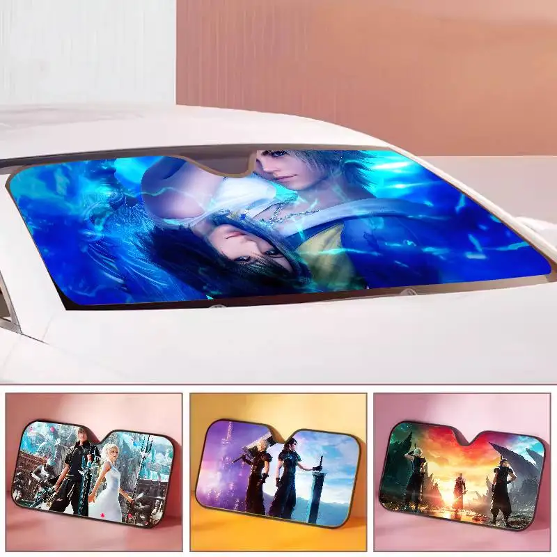 

F-Final F-Fantasy Windshield Sunshade Anime Cute Car Front Windshield 70x130cm Sun Visor Heat Reflector