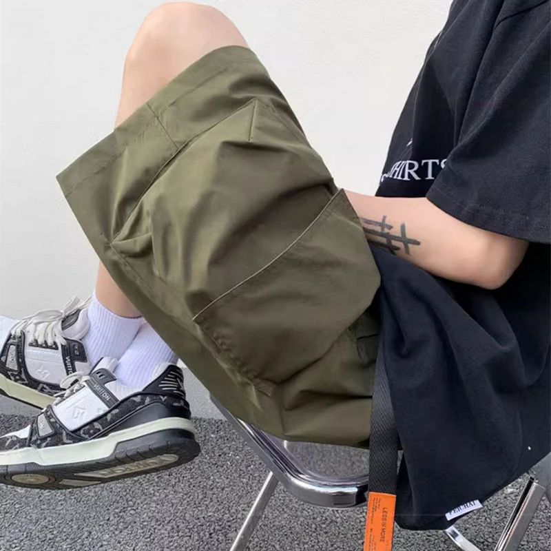 

Лето 2022, мужские модные шорты-карго в стиле хип-хоп, мешковатые спортивные шорты с несколькими карманами, уличная одежда Y2K, шорты-бермуды Hombre