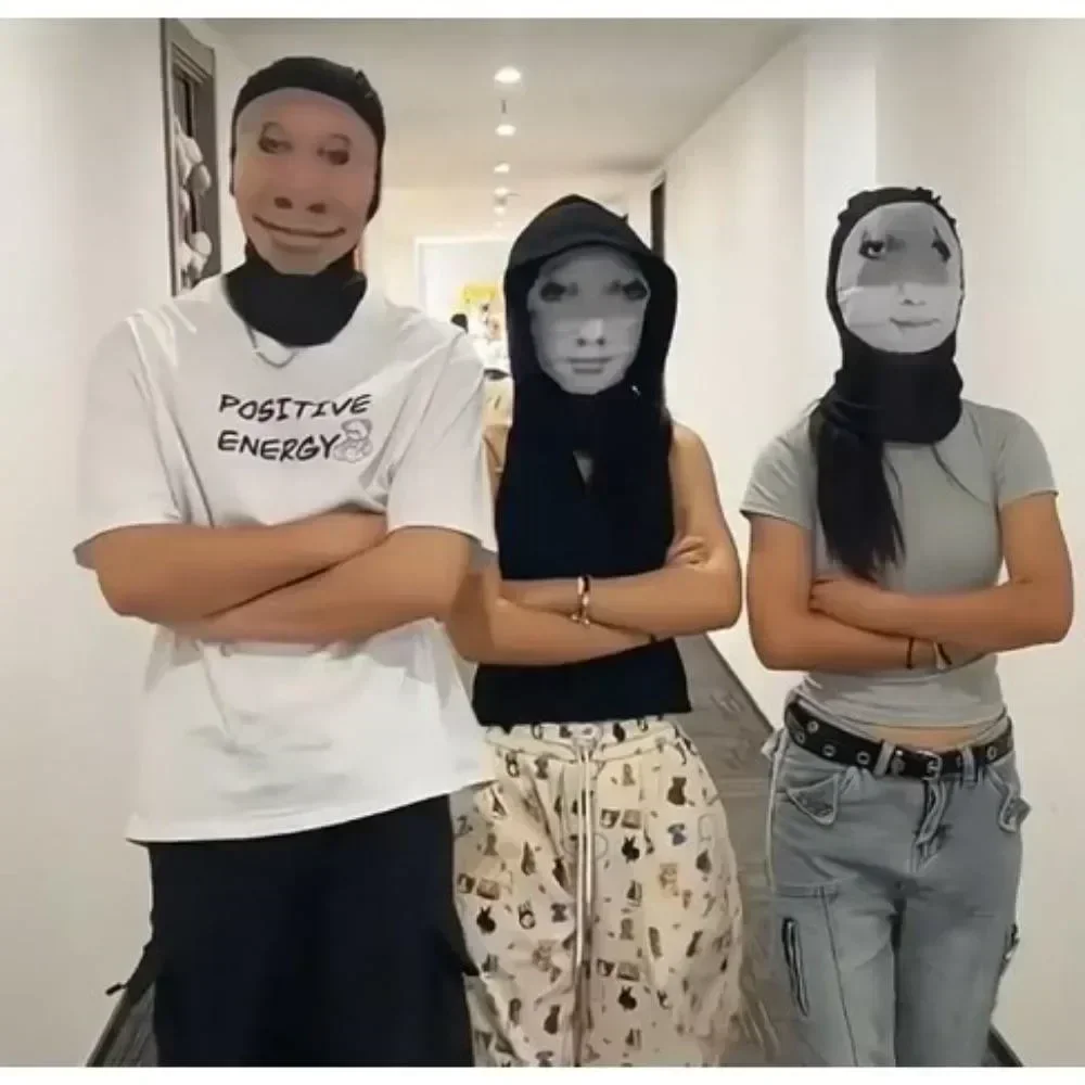 قناع وجه مضحك واقعي مطبوع ثلاثي الأبعاد، قناع وجه كامل شبكي مرن للرجال والنساء، أقنعة تنكرية لغطاء الرأس للهالوين #3