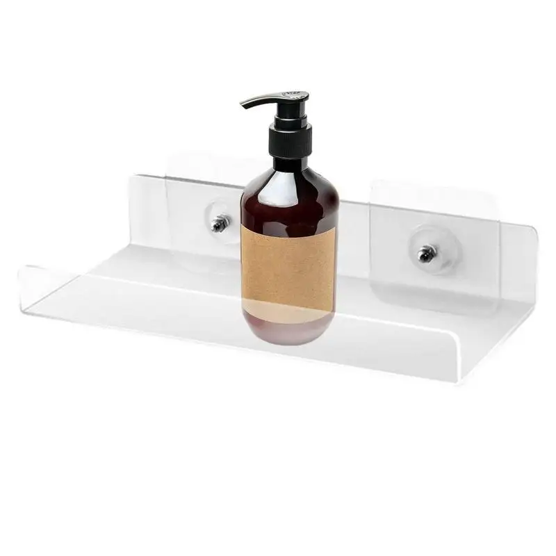 Acrylic Shelves Non Drill Acrylic Shelves Bathroom Adhesive Acrylic Wall Shelf Stable Wall Mounted Shelf Organizer For Bathroom