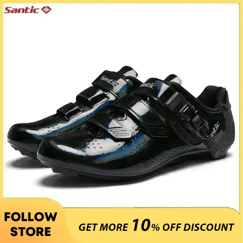 Santic Cycling Lock Shoes Outdoor Sports Road Bike Riding Shoes Men Women Wear-resistant Nylon Sole Adjustable Road Sneakers