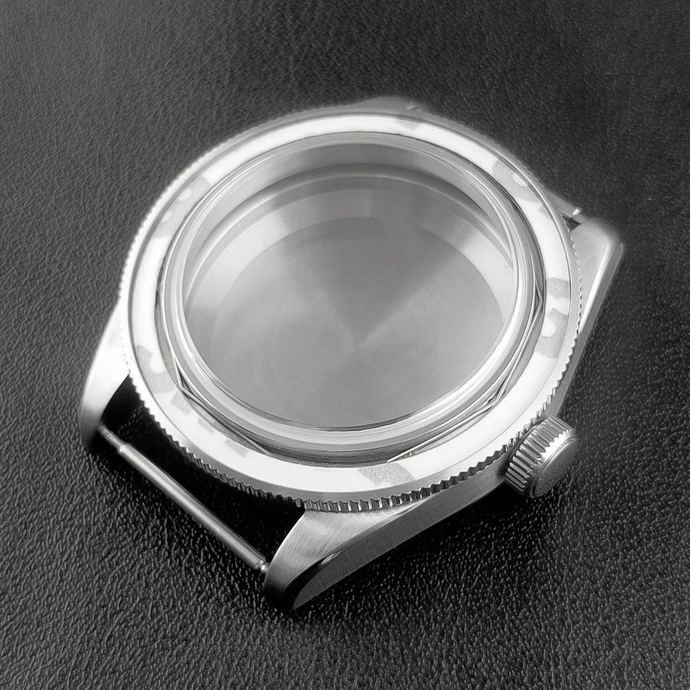 Neiton 39mm Silver Sterile Watch Case Domed Sapphire Glass Fit NH35 NH36 NH34 Movement