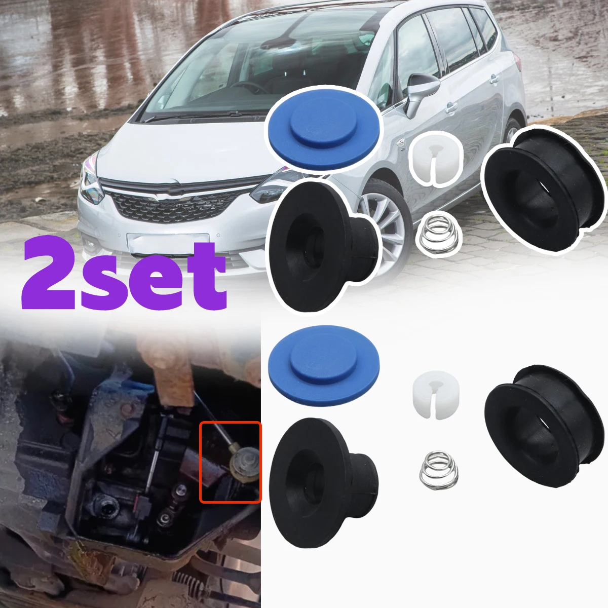 

2set Gear Linkage Cable Bushing Repair Kit for Opel Zafira C/Zafira Tourer 2011-2019 MT End Rod Accessories Replace Parts Car