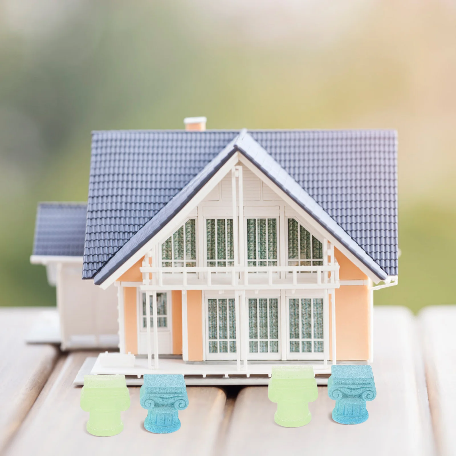 

10pcs Miniature Roman Column Resin Glow In The Dark Decor For Garden Home Office Landscape Diy Moss Pillars Yard Decorative