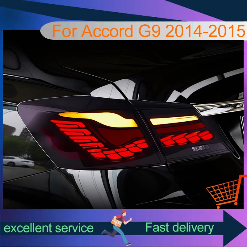 Car Accessories Lamps For Honda Accord G9 G9.5 2014-2015 Tail Lights LED for Vehicles DRL Taillight Reverse Refit Auto Tools
