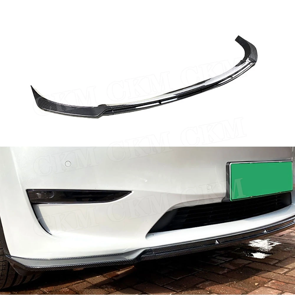 

ABS Material Car Body Kits Accessories Front Bumper Lip Spoiler Chin For Tesla Model Y 2020+ M Style