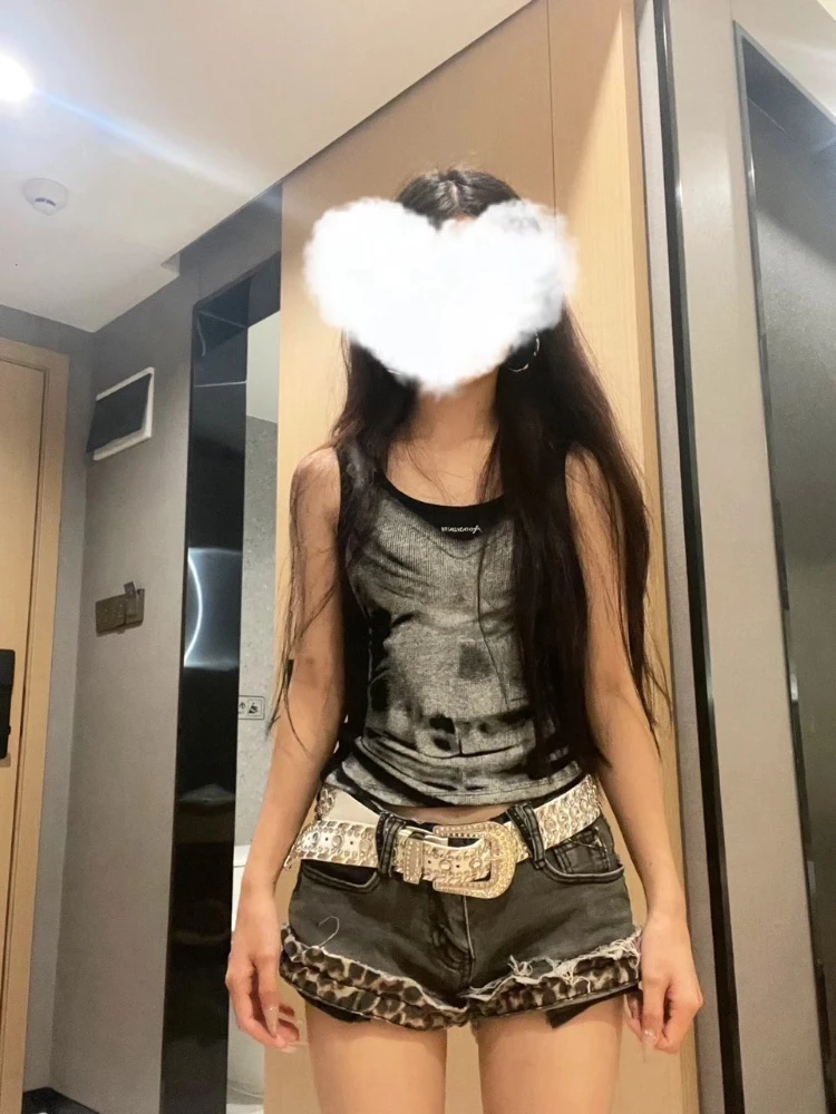 2025 الصيف الفتيات الساخن التباين المطبوعة شخصية المحملة أكمام تصميم الأزياء ثقافة فرعية بارد التوابل الفتيات Y2k الملابس #3