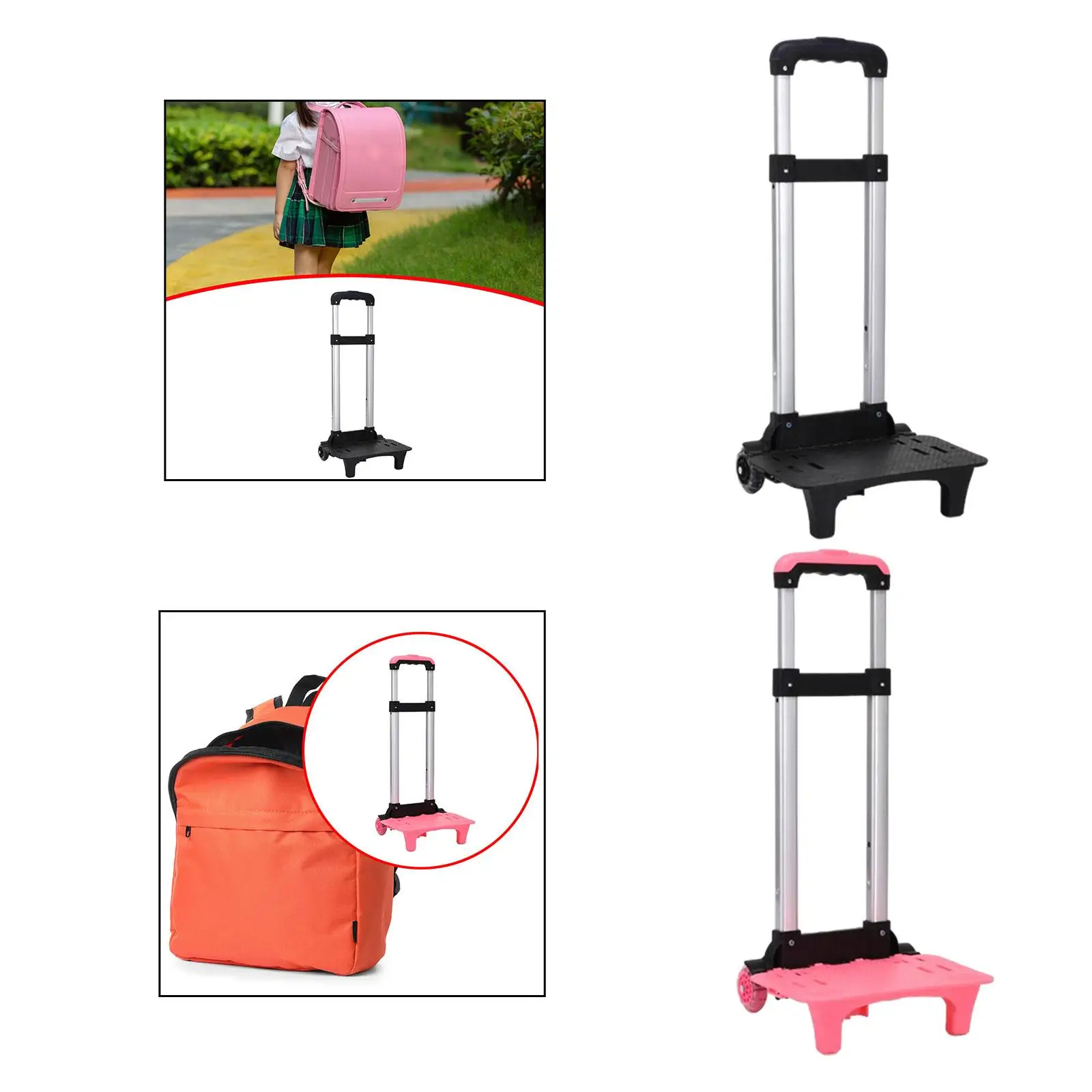 

Backpack Trolley Foldable Portable Wheeled Hand Trolley for Travel Children