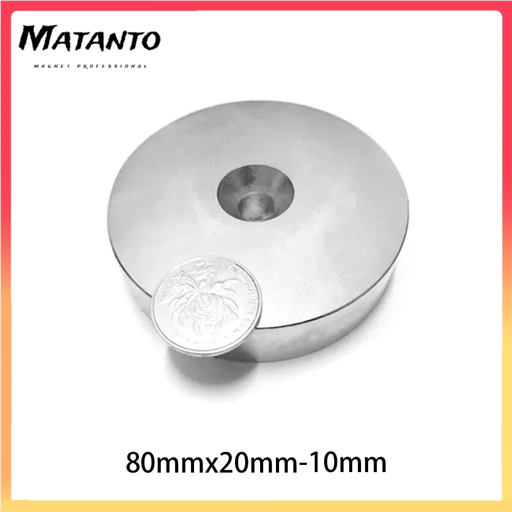 

1PCS 80x20-10mm Circular Spuer Strong Neodymium Magnet NdFeB Powerful Magnetic Sheet Large Round Rare Earth N35 Search Magnets