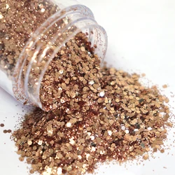 10ml Metallic Nail Art Glitter Powder Mixed Hexagon Shape Sequin Gold Silver Chrome Pigment Powder Fall Winter Nails Accessories