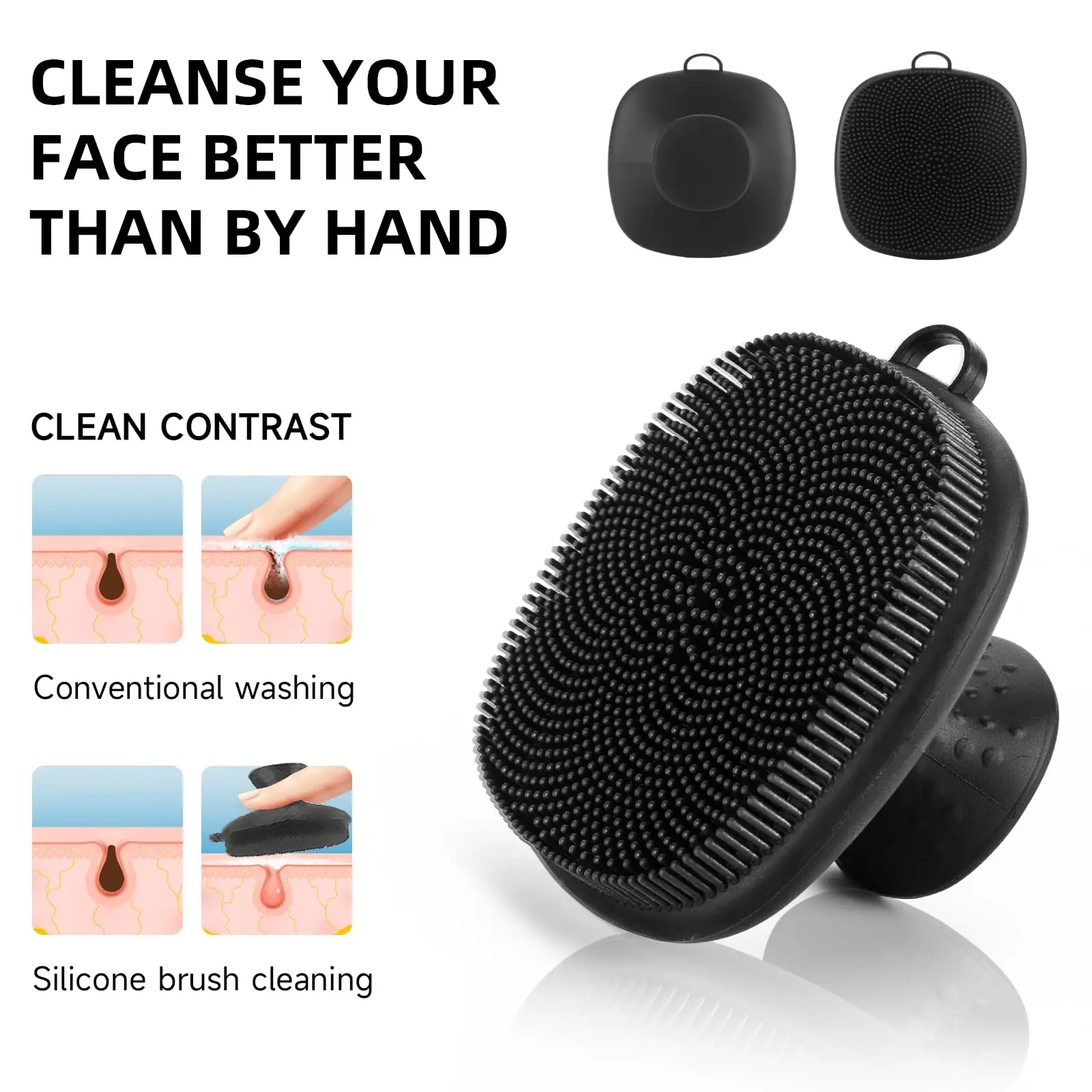 منظف الوجه، فرشاة تنظيف الوجه المصنوعة من السيليكون الفاخر، فرشاة تنظيف الوجه المحمولة، أدوات العناية بالبشرة، منظف الجسم المقاوم للماء
