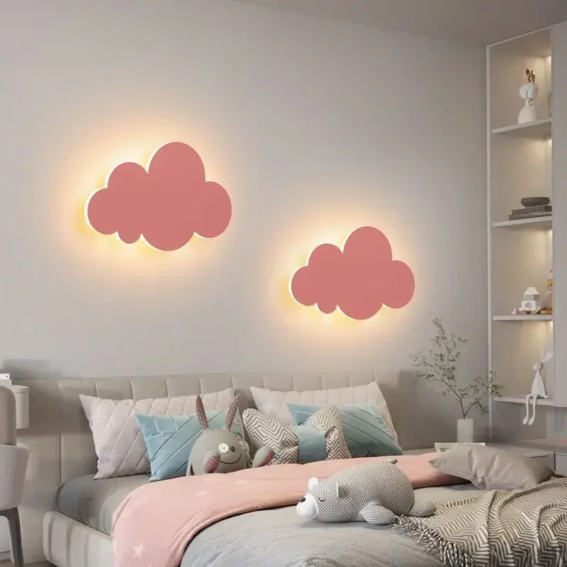 Imagem -02 - Lâmpada de Parede Nórdica Kinderamer Nuvem Criativa dos Desenhos Animados Decoração do Quarto das Crianças Luzes Led Menino Menina Cabeceira Bonito Luz Decorativa