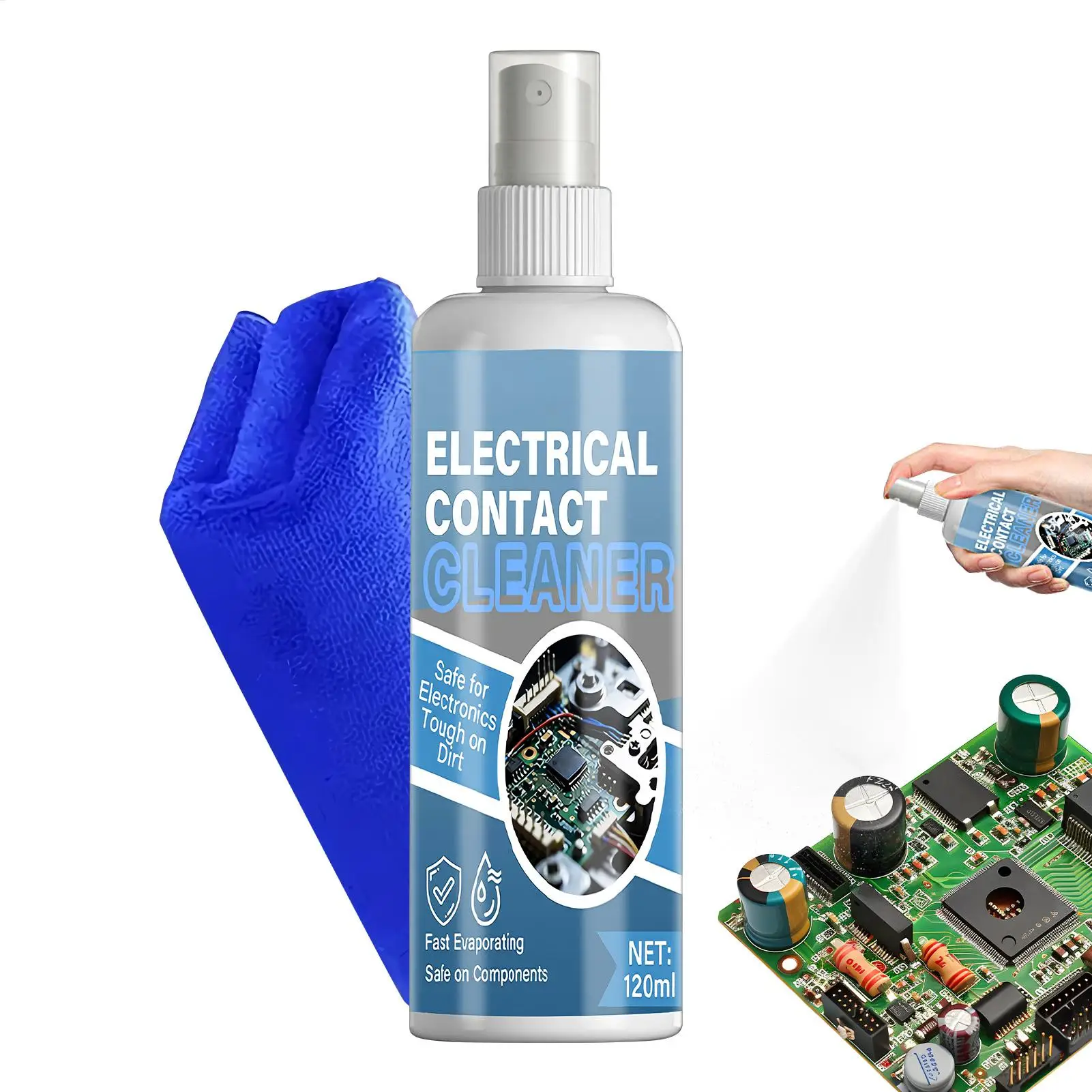 Contact Cleaner Electronics Fast Drying 120ml Spray PCB Circuit Board Cleaner Electrical Phone Laptop Tablet Monitor Repair