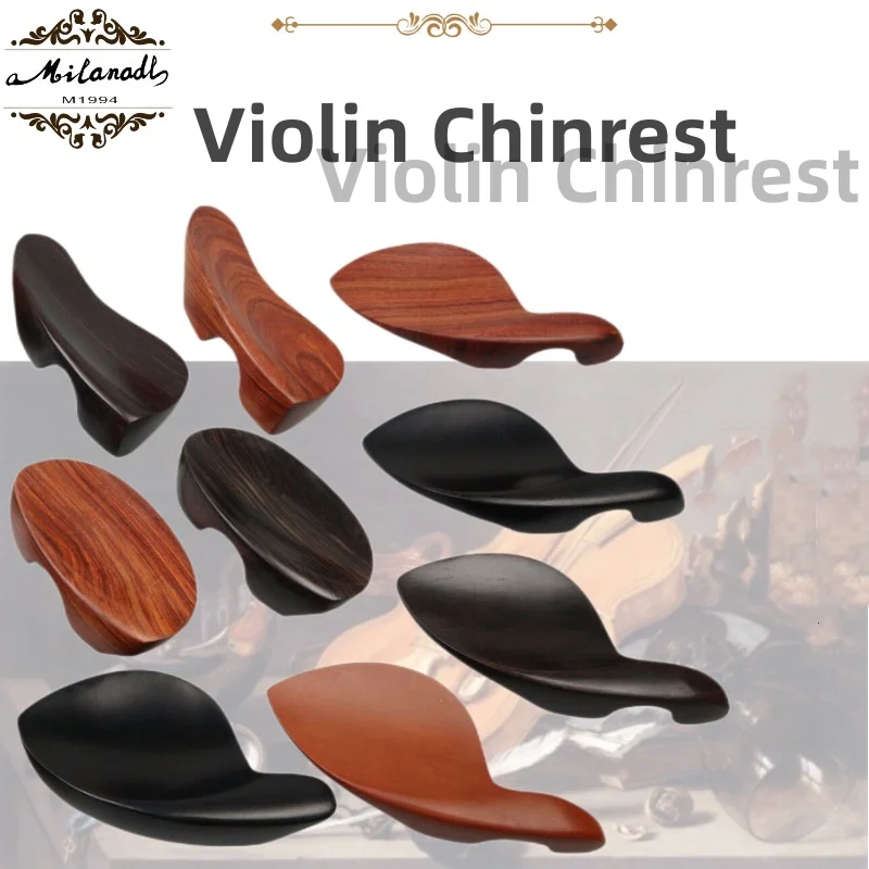 1pcs 4/4 Violin Replancement Parts Chinrest/Chin Rest Various type Ebony Jujube Rosewood  Fiddle Chin Rest Accessories Parts Fu