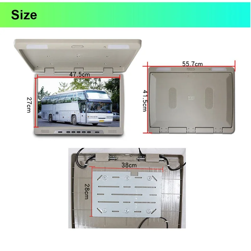 22 Inch Android Car Monitor 2+32GB Multimedia Video Playre 1080P Big Screen Roof Mount Display Support Bluetooth HDMI AirPlay