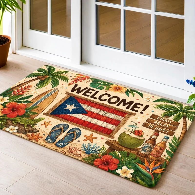 Birthday Celebration Door Mat Bright Balloon Flag Pattern Decorative Rug Indoor Porch Party Entryway Home Decoration Carpet
