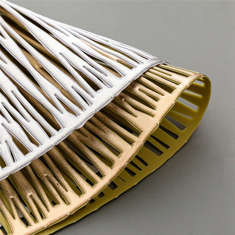 

Круглые салфетки, 4 шт., круглые салфетки для ресторана, полые украшения из ПВХ, коврик для еды, анти-горячий коврик для обеденного стола, тарелка для стейка, коврик Go