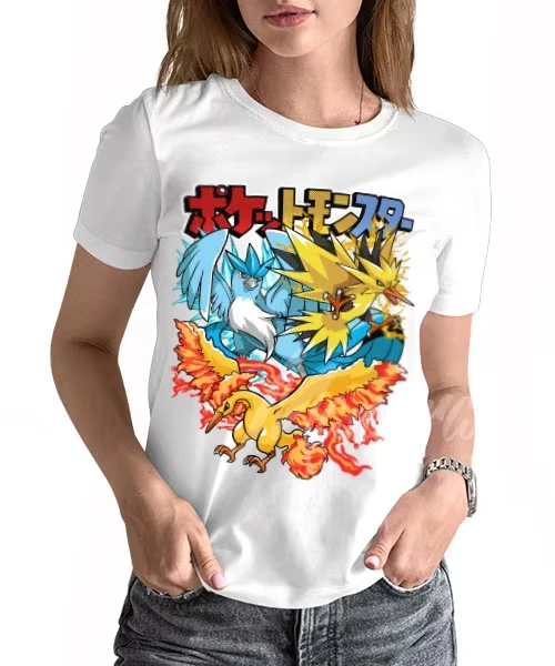 Pokémon Anime Articuno Zapdos Moltres Bedrucktes T-Shirt Herren- und Damen-T-Shirt Herren-Oberteile Harajuku Y2K T-Shirt 2026 Sommer Neu – Detail 7